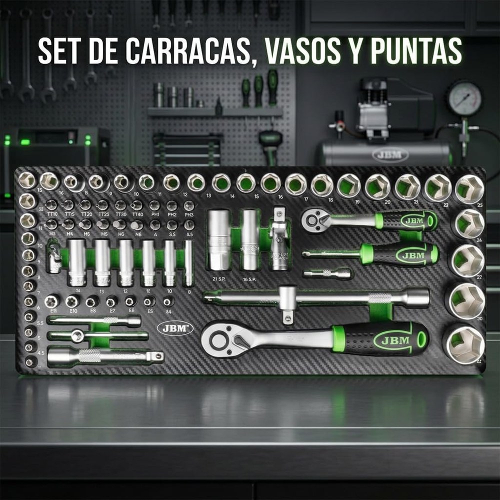 Set de carracas, vasos y puntas